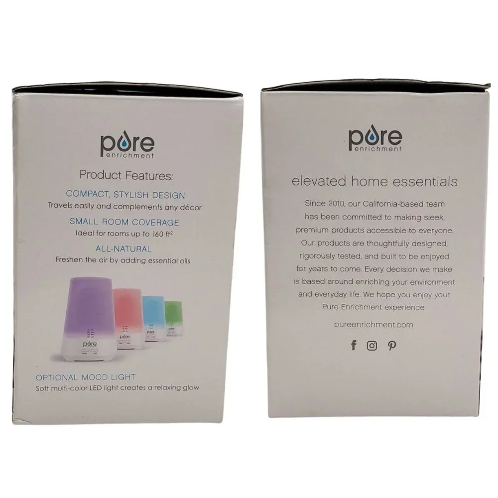 PureSpa Essence Aromatherapy Oil Diffuser – LED Colors + Quiet Mist – New in Box